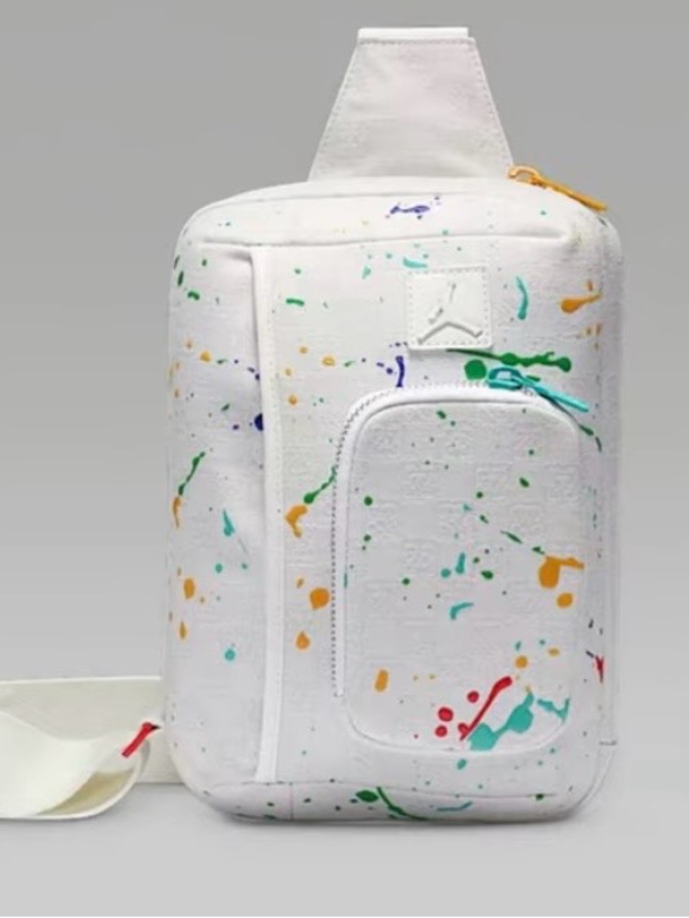 Jordan White Multicolor Paint-Splatter Sling Bag